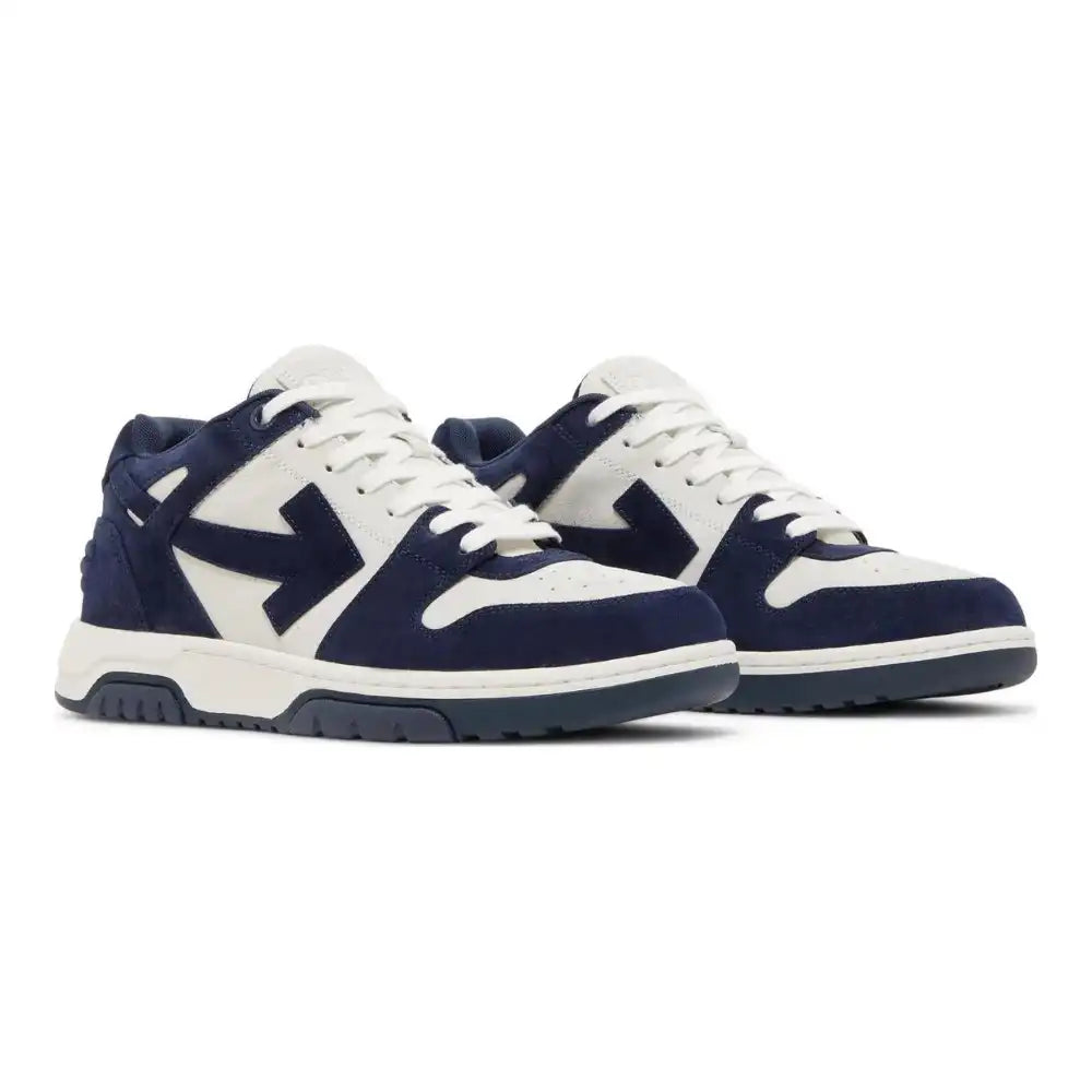 Out of Office Calf Leather Low - White | Navy Blue