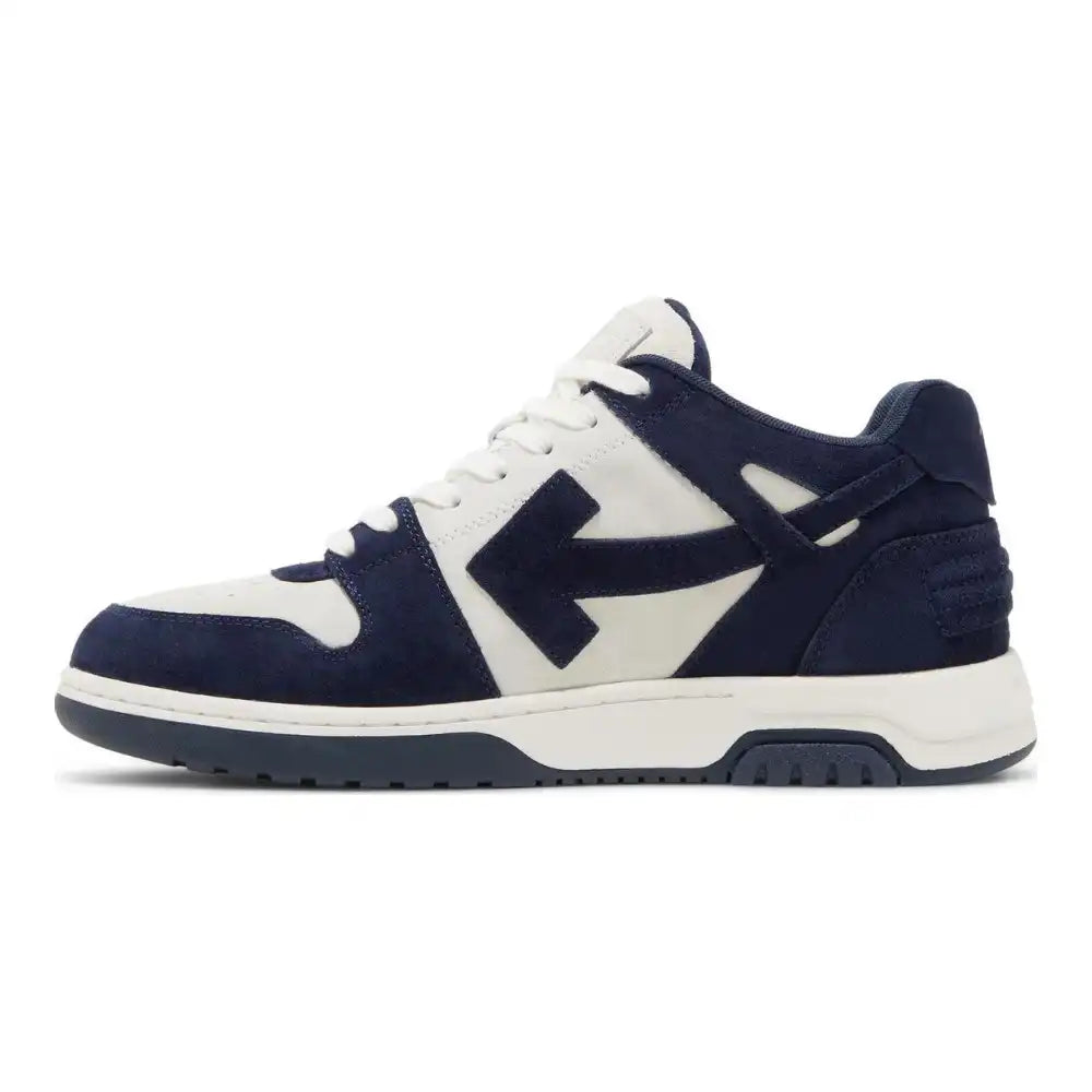 Out of Office Calf Leather Low - White | Navy Blue