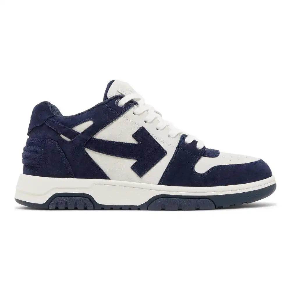 Out of Office Calf Leather Low - White | Navy Blue