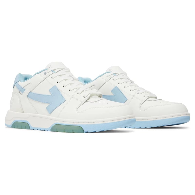 Out of Office Calf Leather Low - White | Light Blue