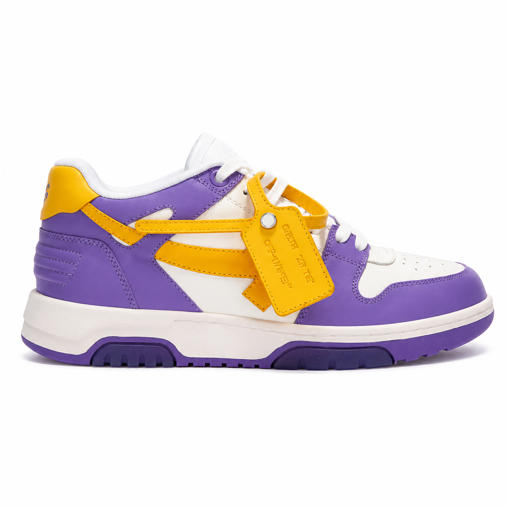 Out of Office Calf Leather Low - White | Purple | Gold
