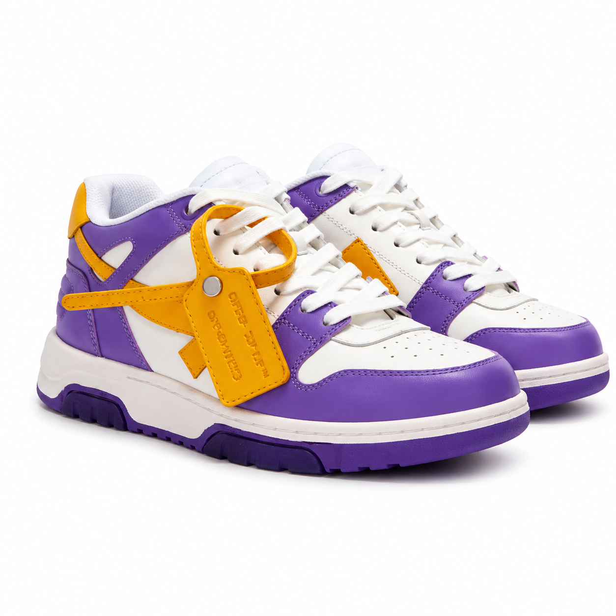 Out of Office Calf Leather Low - White | Purple | Gold