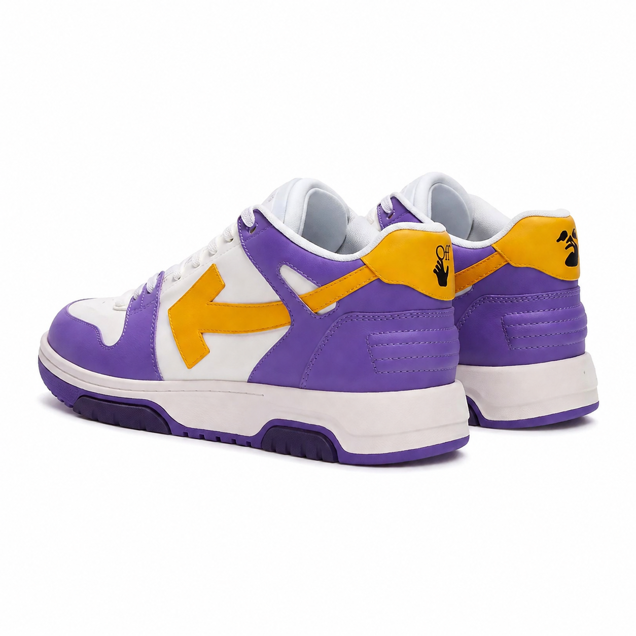 Out of Office Calf Leather Low - White | Purple | Gold