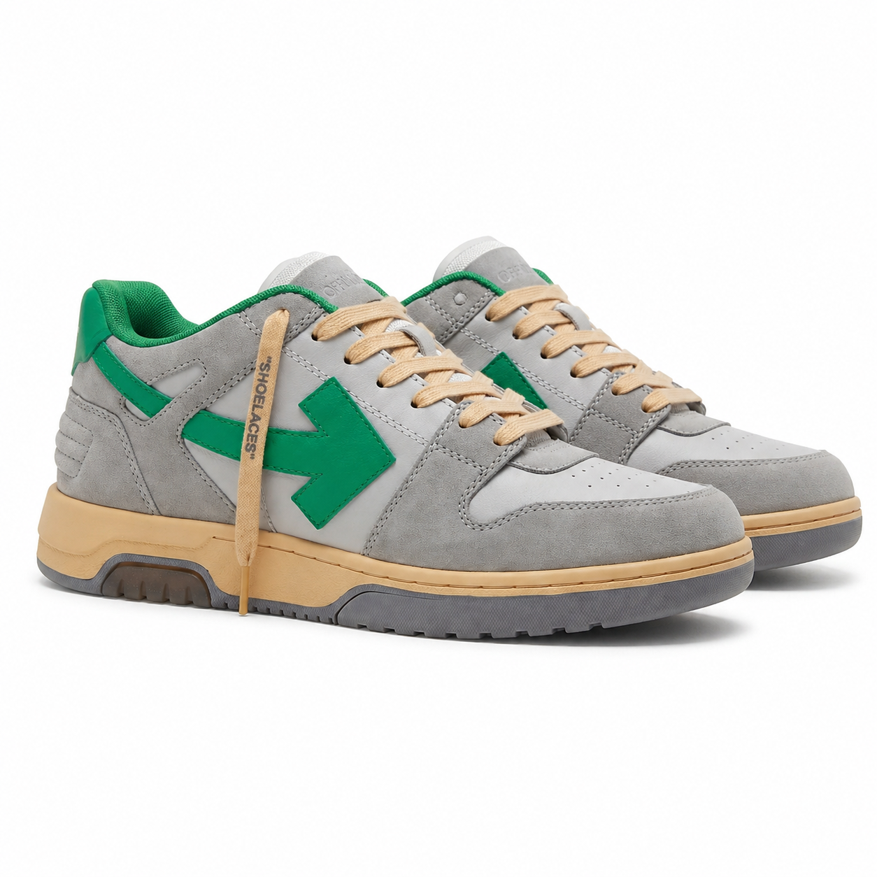 Out of Office Lea Suede - Light Grey | Green