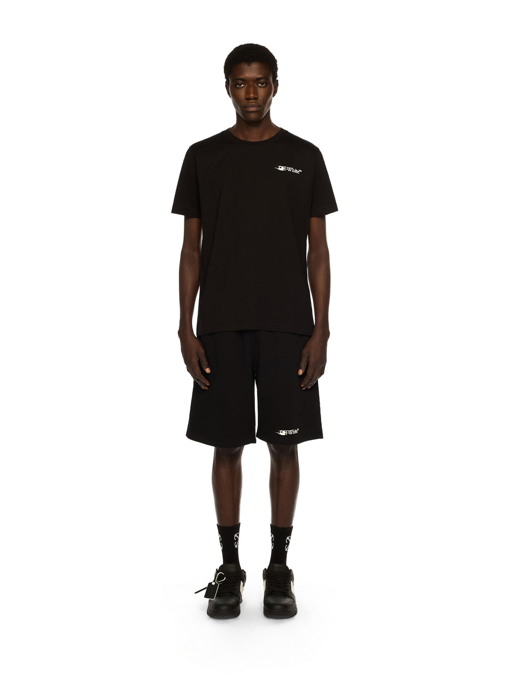 Ink Arrow Slim Logo Tee - BLACK - WHITE