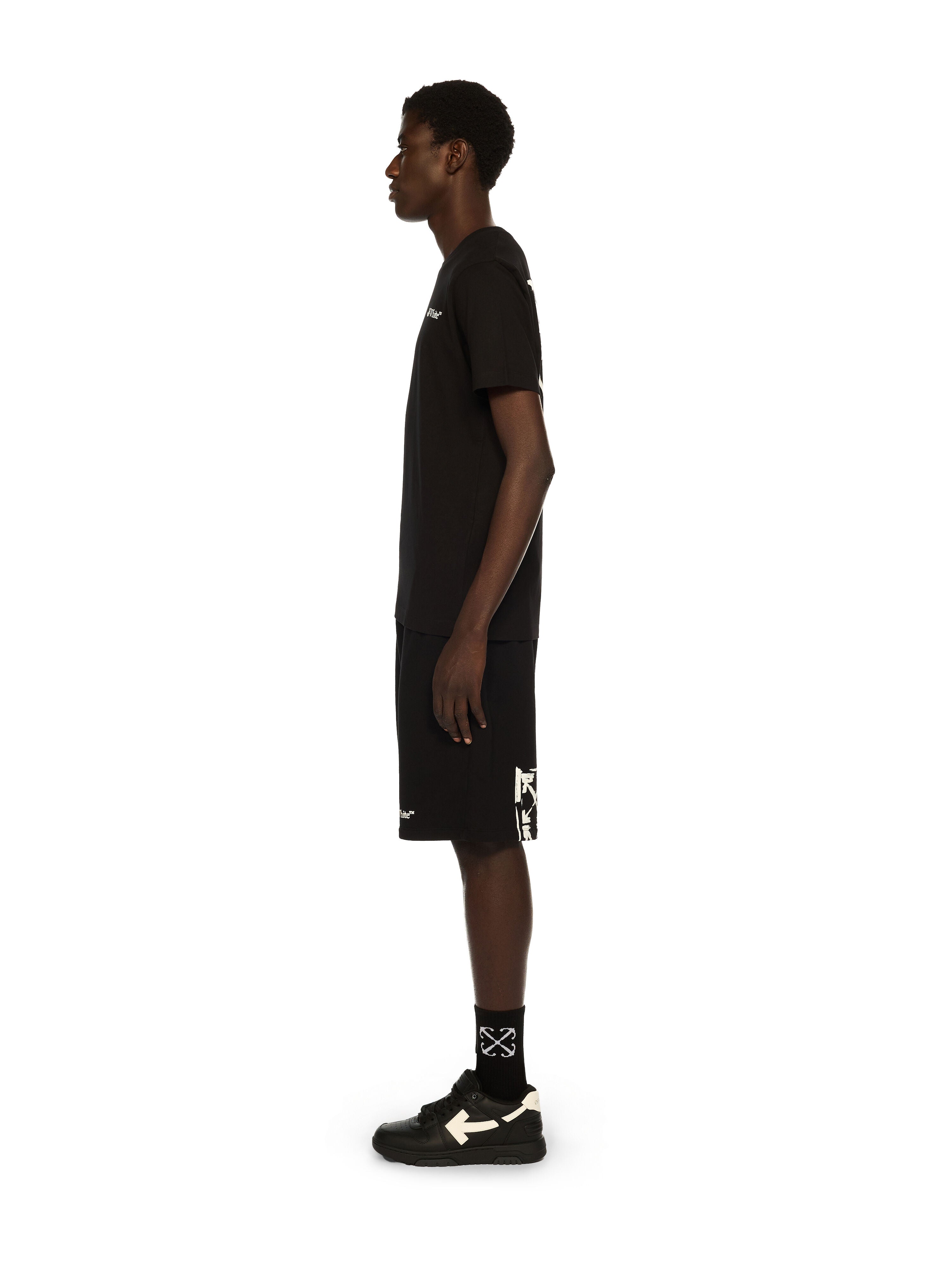 Ink Arrow Slim Logo Tee - BLACK - WHITE