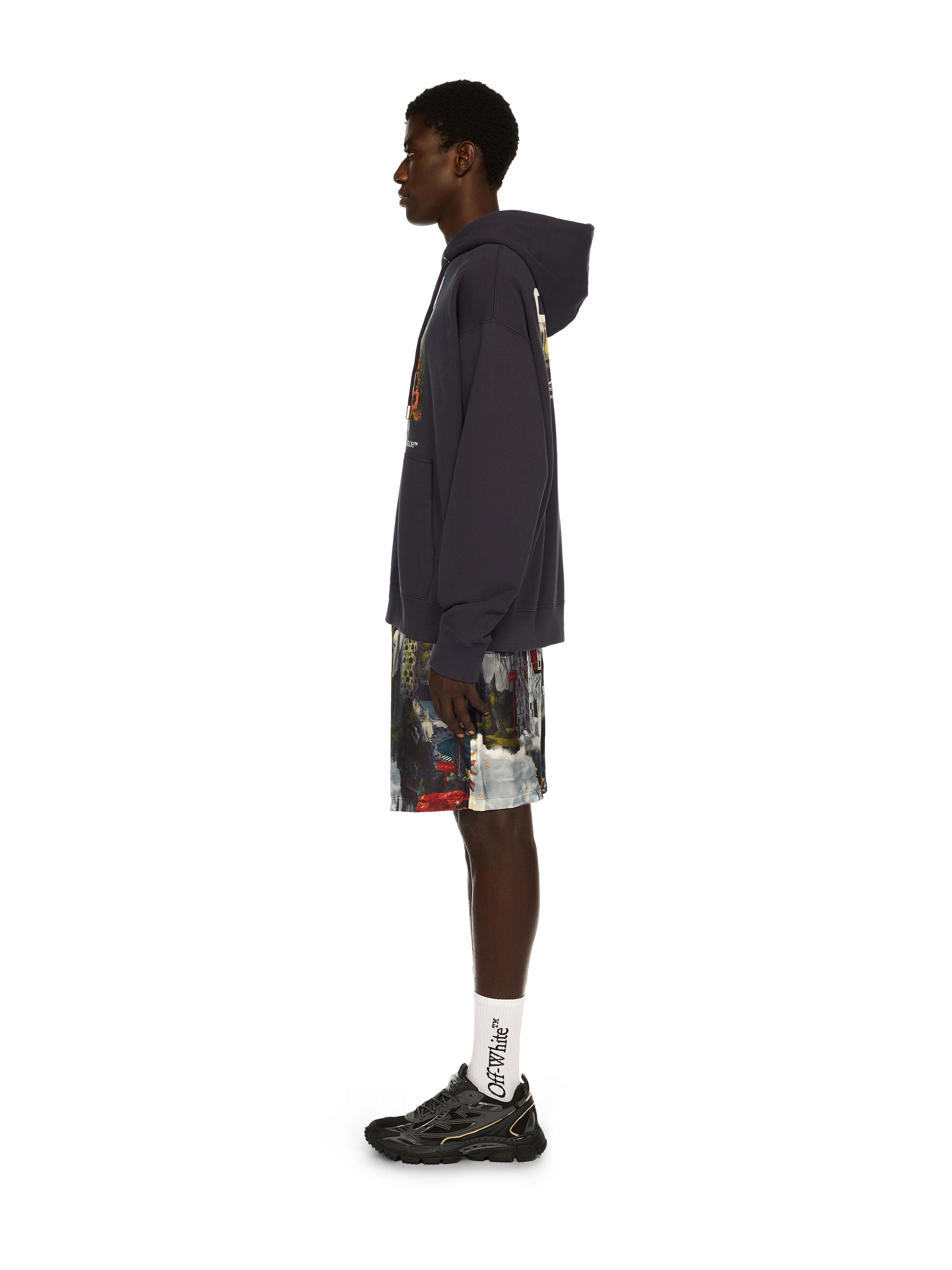 Train Off Skate Hoodie - DARK SAPPHIRE - WHITE