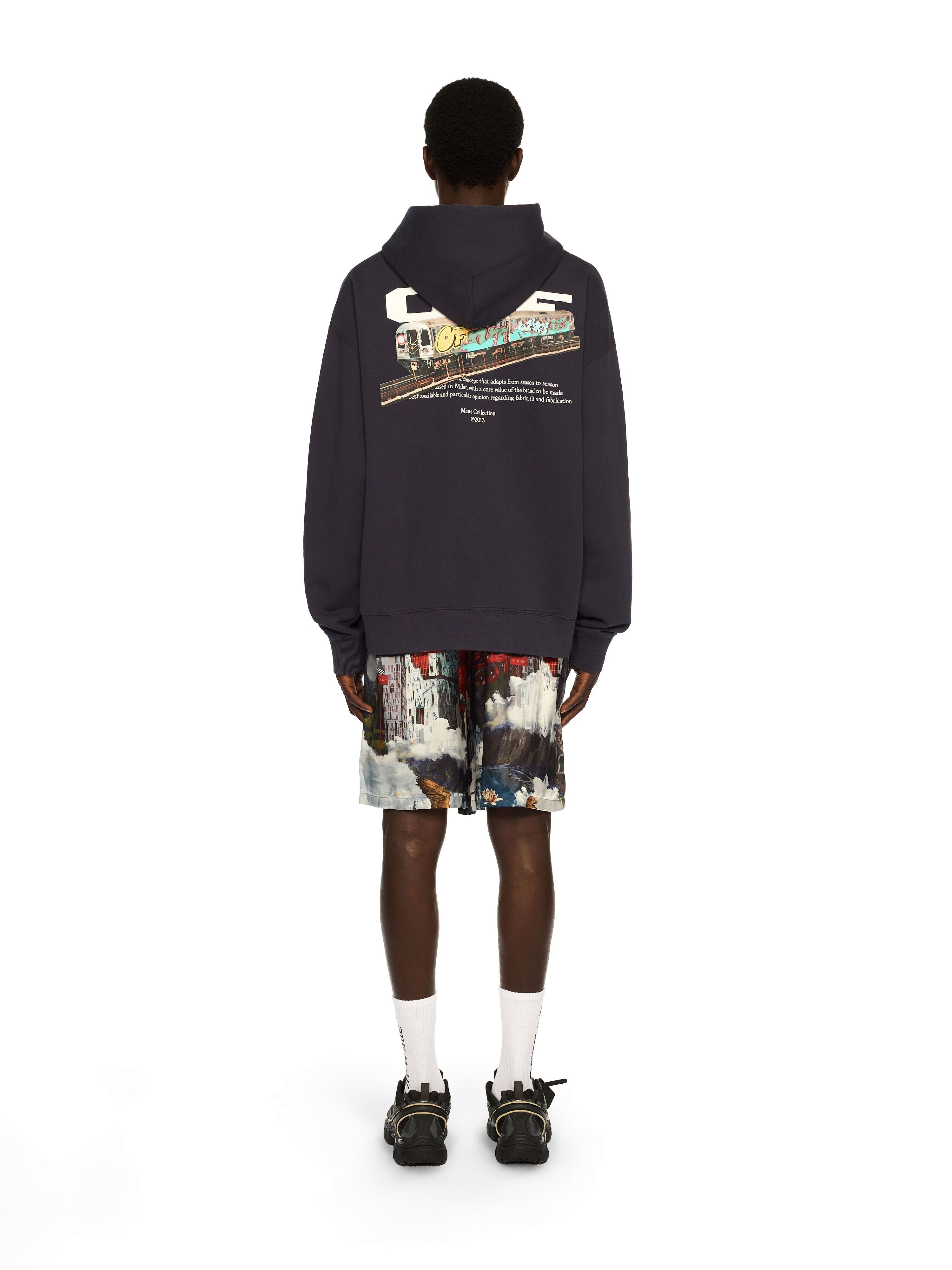 Train Off Skate Hoodie - DARK SAPPHIRE - WHITE