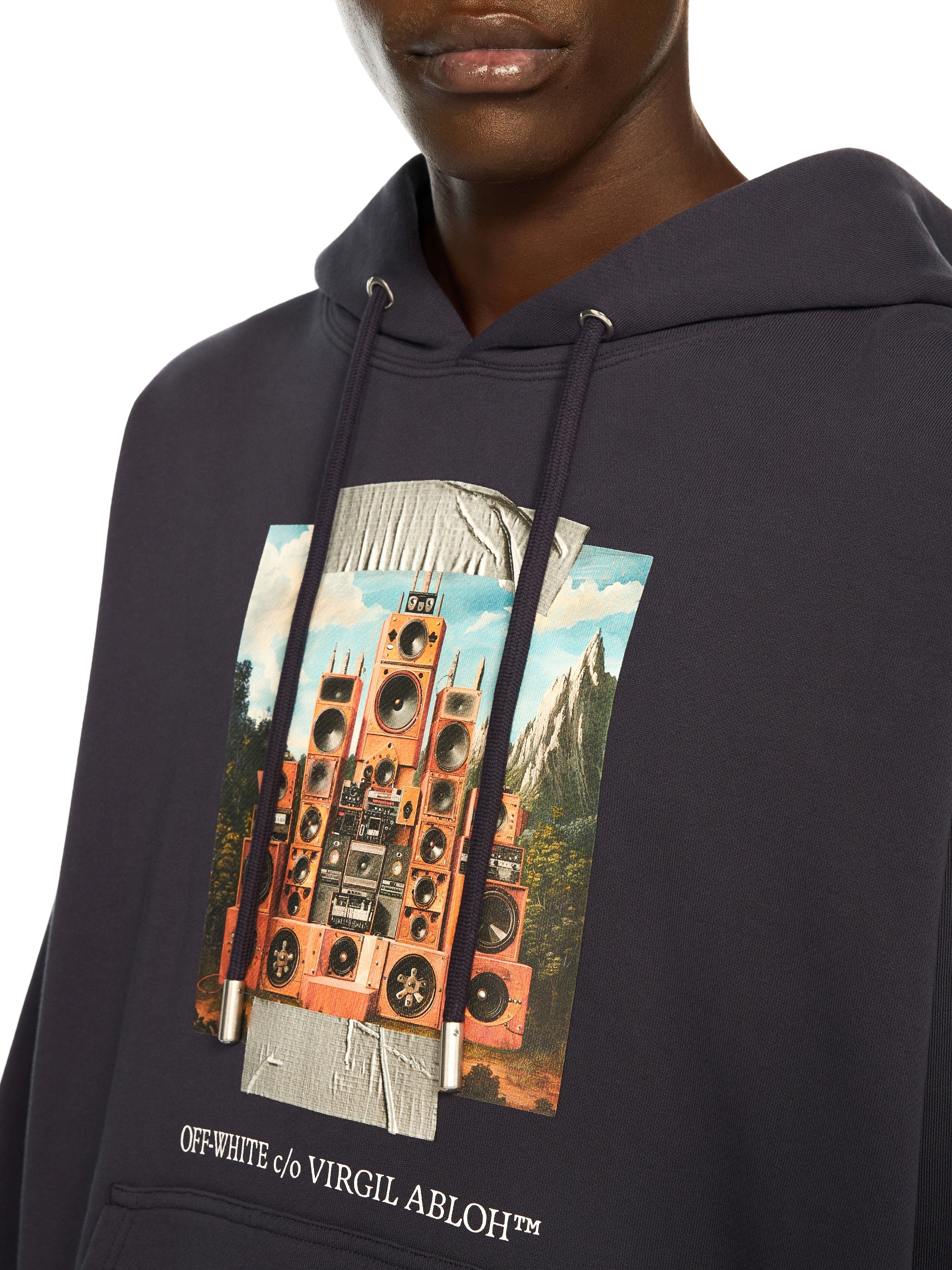 Train Off Skate Hoodie - DARK SAPPHIRE - WHITE